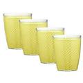 Kraftware Fishnet 14 oz. Lemon Doublewall Drinkware Glass, 4PK 13914